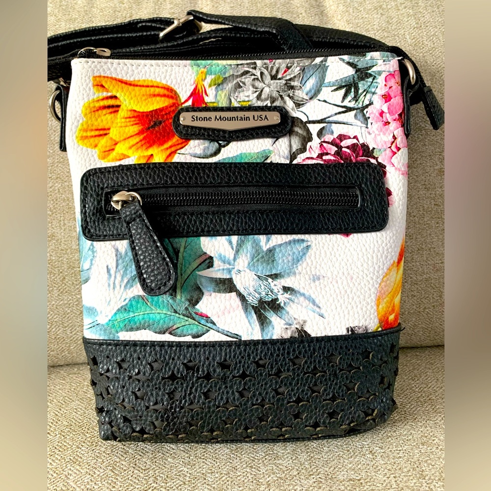 Stone & Co. 3-1 floral leather purse clutch wristlet crossbody bag NWT Sydney